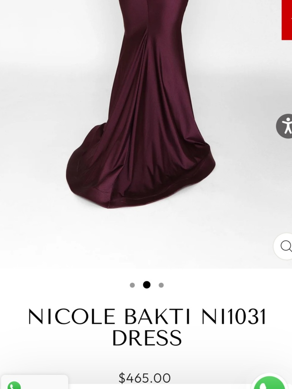 Plunging V-Neck Plum Prom Dress - Picture 2 of 5